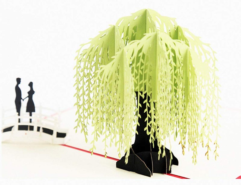 the love 2-Packed 3D Pop Up Willow Cards Greeting Cards for Congratulation, for Special Day, Birthday or Wedding Congratulation, with Envelope (Combination 31) - Image 2